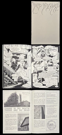 a black and white book with a picture of a man and a woman